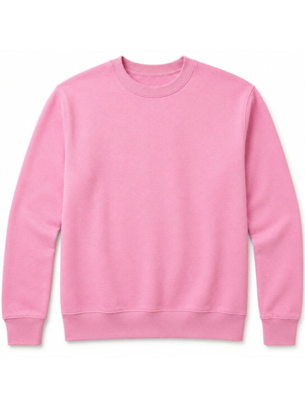 Hangout Unisex Pink Crewneck Sweatshirt Plain Pullover Fleece Casual S-3XL